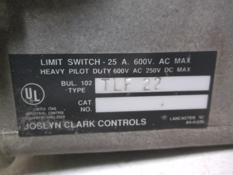 JOSLYN CLARK TLF 22 LIMIT SWITCH CONTROL  UNMP