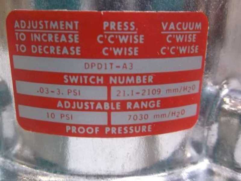 BARKSDALE DPD1T-A3 VACUUM SWITCH  NSMP