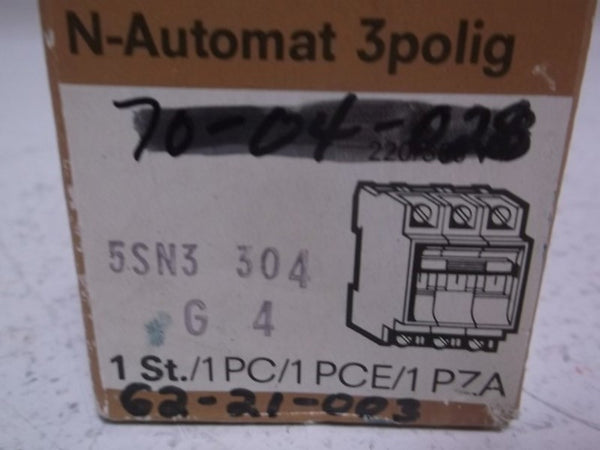 SIEMENS 5SN3304 CIRCUIT BREAKER 4A  NSMP