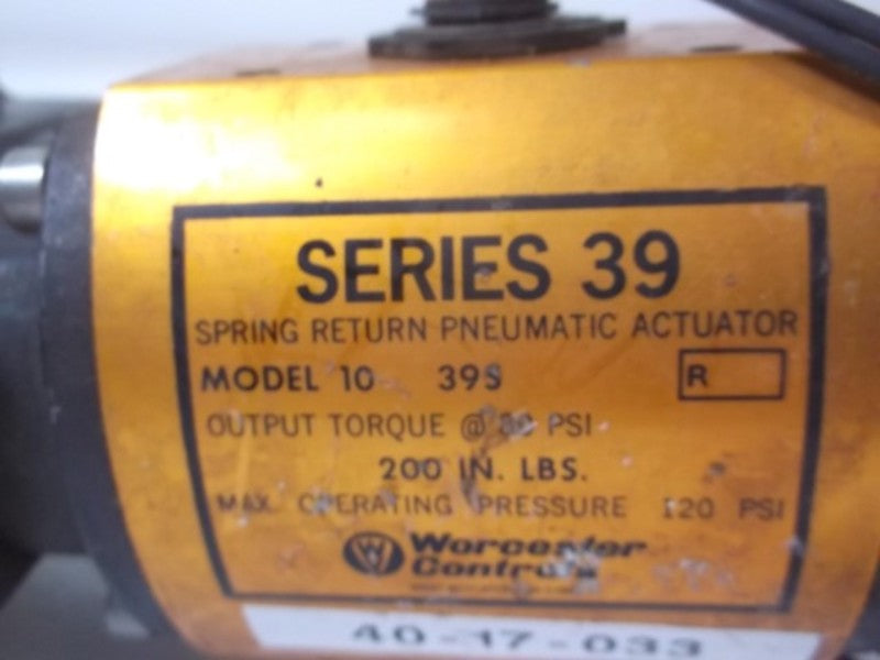 WORCESTER CONTROLS 10-39S ACTUATOR W/LIMIT SWITCH & COIL  UNMP