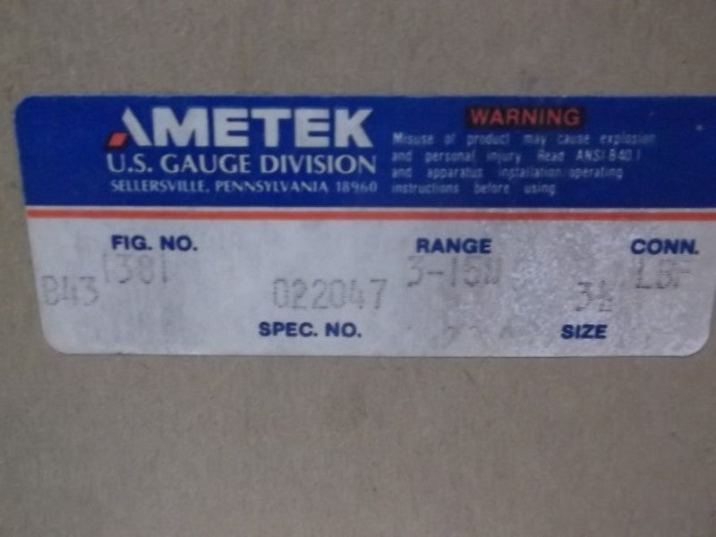 AMETEK 1381 RECEIVER GAUGE  NSMP