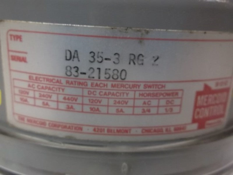 MERCOID DA 35-3 RG 2 PRESSURE SWITCH  NSMP