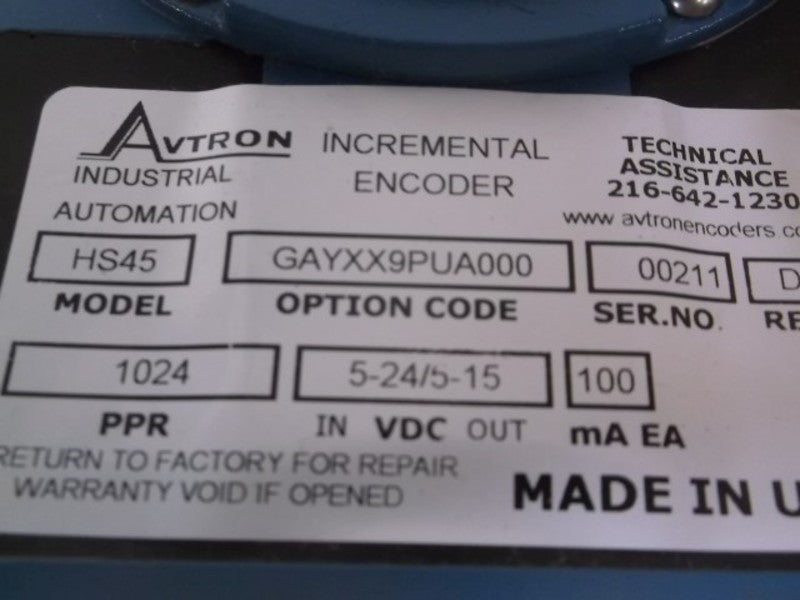 AVTRON HS45 INCREMENTAL ENCODER  NSNP