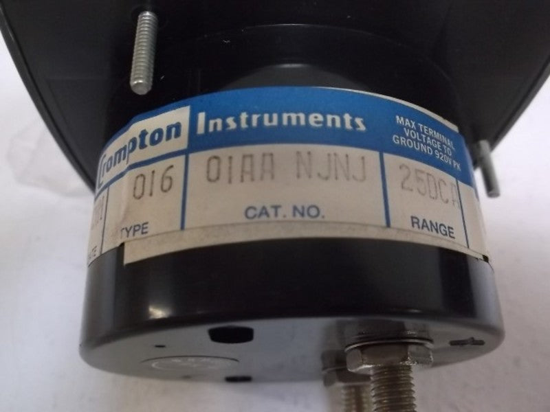 CROMPTON 01AA NJNJ PANEL METER 0-25 DC AMPERES  NSMP