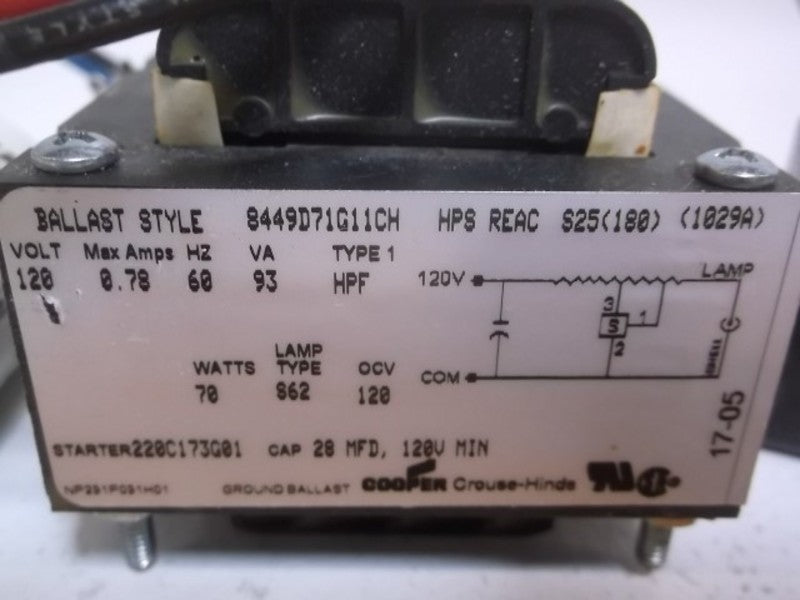 CROUSE-HINDS CHRBS070/120 BALLASTT REPLACEMENT KIT  NSMP