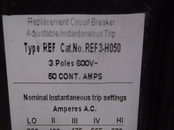 MIAMI BREAKER REF3-H050 CIRCUIT BREAKER 3 POLE 50AMP  UNMP