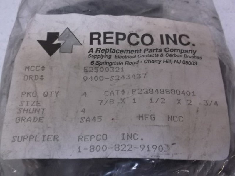 LOT OF 4 REPCO SA45 CARBON BRUSHES NSNP IN A BAG