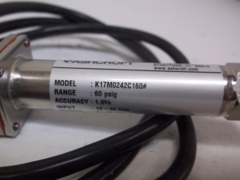 ASHCROFT K1-7-M02-42-C160 PRESSURE TRANSDUCER 0-60 PSI  NSMP