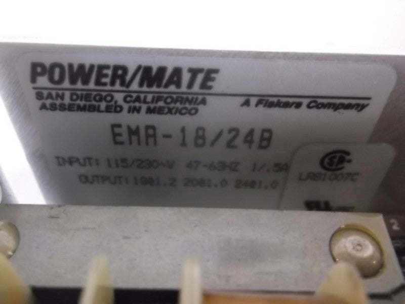 POWER MATE EMA-18/24B POWER SUPPLY INPUT 115/230V  NSMP