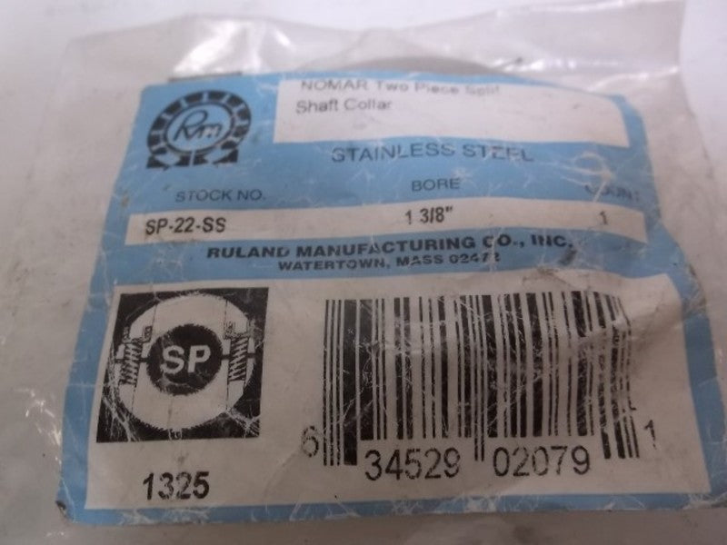 RULAND SP-22-SS SHAFT COLLAR 1 3/8" BORE  NSNP IN A BAG