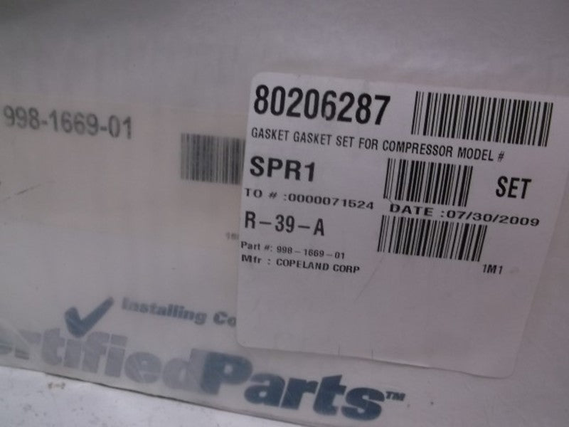 COPELAND 998-1669-01 GASKET KIT  NSNP IN A BAG