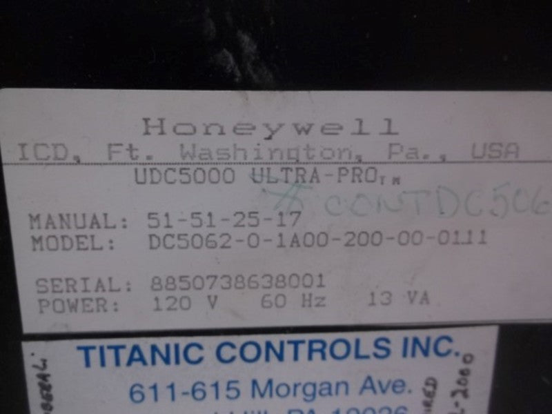 HONEYWELL DC5062-0-1A00-200-0-0111 TEMPERATURE CONTROLLER  UNMP