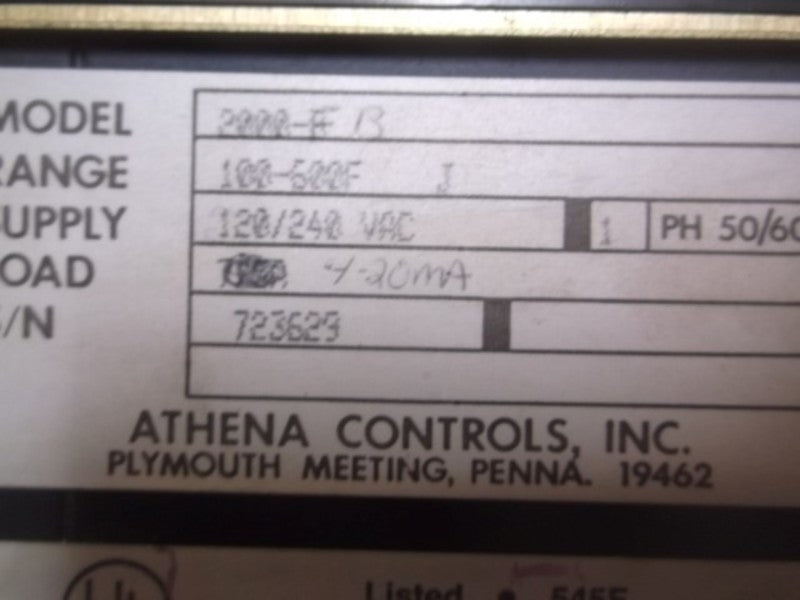 ATHENA CONTROLS 2000-FB TEMPERATURE CONTROL  UNMP