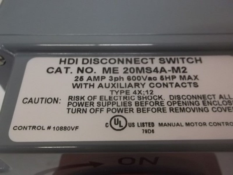 MENNEKES ME 20MS4A-M2 HDI DISCONNECT SWITCH 25AMP  NSMP