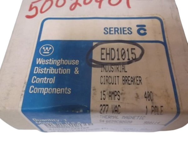 WESTINGHOUSE EHD1015 CIRCUIT BREAKER 15AMP 1-POLE  NSMP