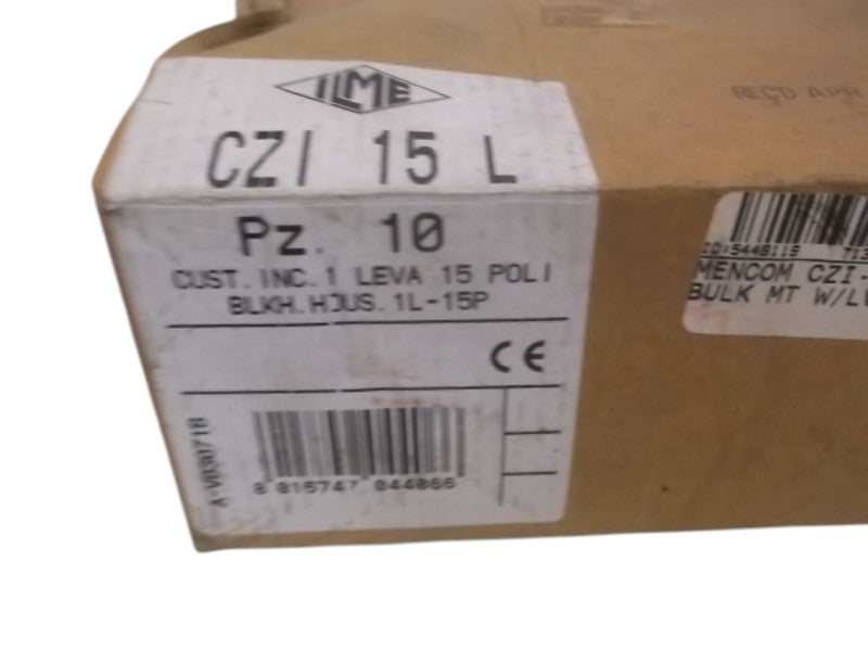 LOT OF 10 MENCOM ILME CZI 15 L CONNECTOR BASE SINGLE LEVER NSMP