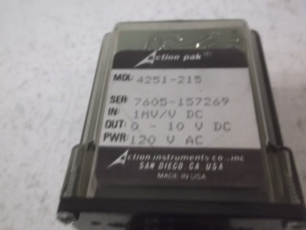 ACTION PAK 4251-215 SIGNAL CONDITIONER TRANSMITTER 11 PIN  NSMP