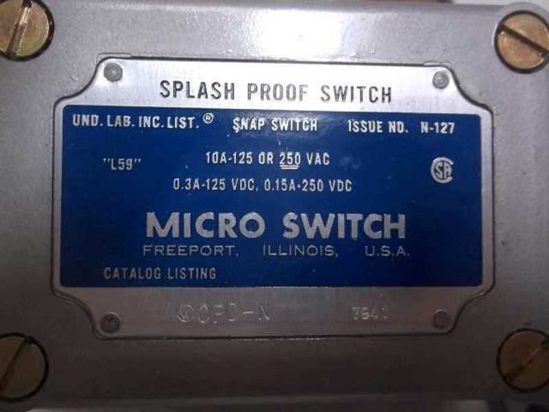 MICRO SWITCH OPD-N SPLASH PROOF SWITCH  NSMP