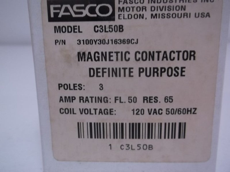 FASCO 3100Y30J16369CJ MAGNETIC CONTACTOR DEFINITE PURPOSE  NSMP