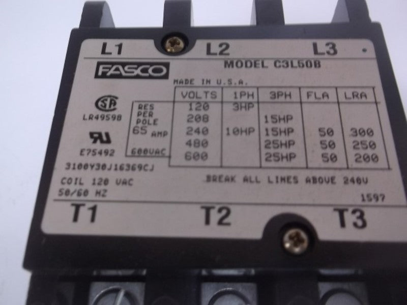 FASCO 3100Y30J16369CJ MAGNETIC CONTACTOR DEFINITE PURPOSE  NSMP