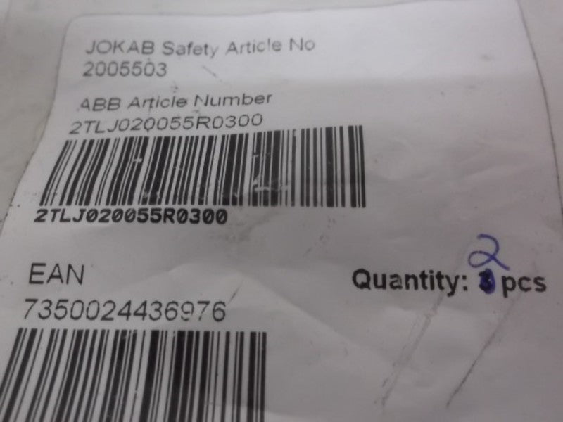 LOT OF 2 JOKAB 2TLJ020055R0300 M12-3D M12 Y-CONNECTOR  NSNP IN A BAG