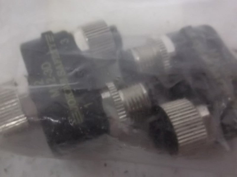 LOT OF 2 JOKAB 2TLJ020055R0300 M12-3D M12 Y-CONNECTOR  NSNP IN A BAG