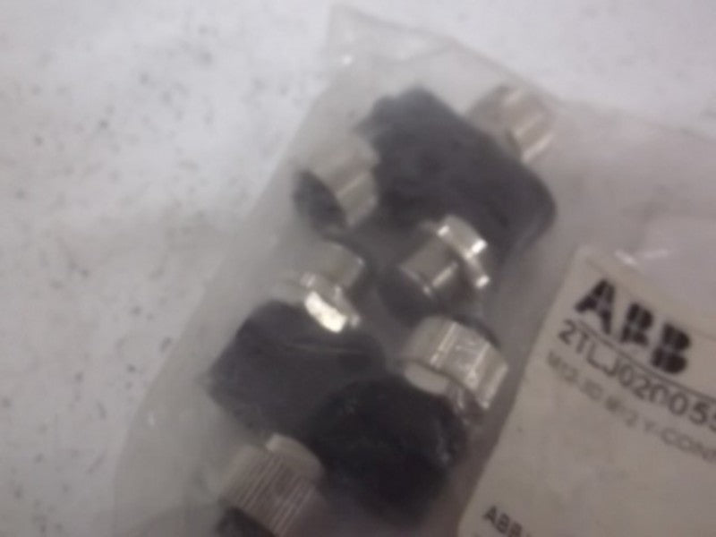 LOT OF 2 JOKAB 2TLJ020055R0300 M12-3D M12 Y-CONNECTOR  NSNP IN A BAG
