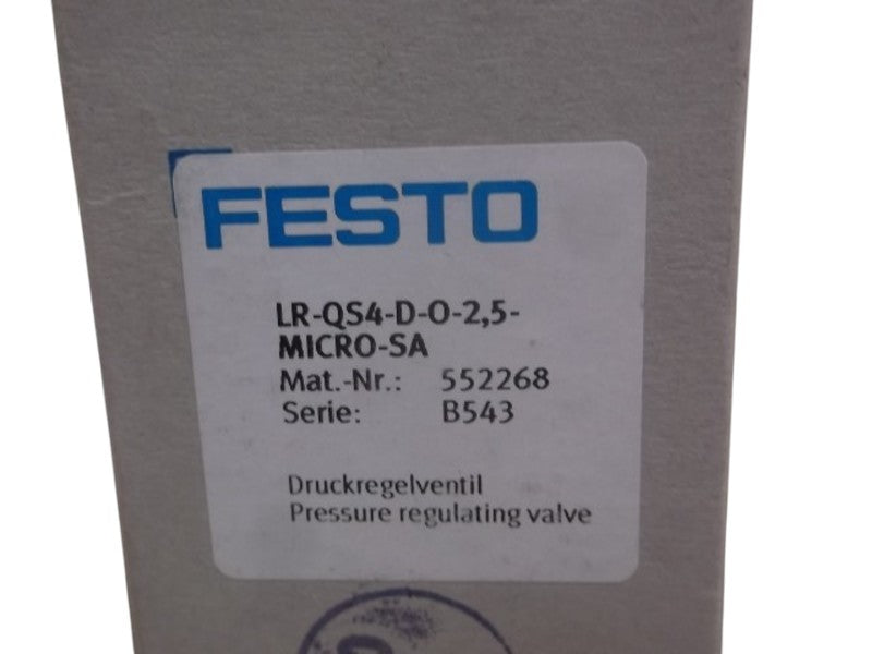 FESTO LR-QS4-D-O-2,5-MICRO-SA PRESSURE REGULATING VALVE  NSMP