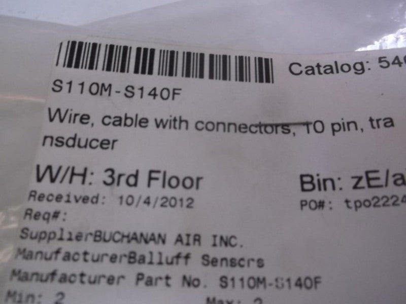 BUCHANAN AIR S110M-S140F WIRE CABLE W/CONNECTORS 10 PIN  NSNP
