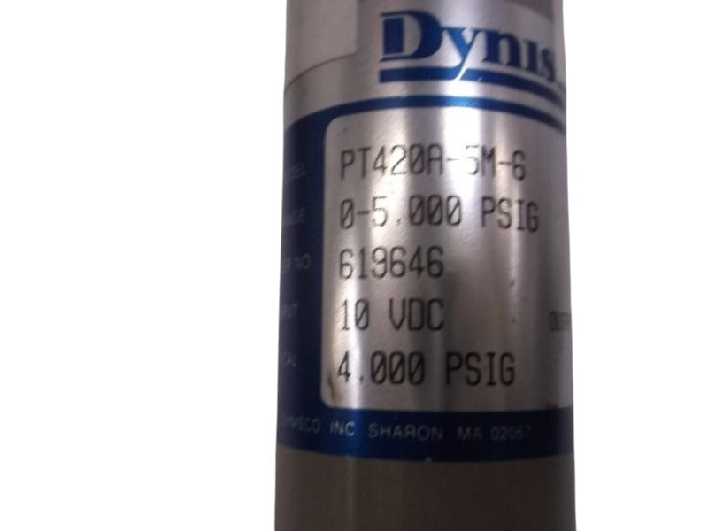 DYNISCO PT420A-5M-6 TRANSDUCER 10VDC  4.000 PSIG  UNMP