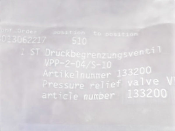 133200 PRESSURE RELEIF VALVE  NSNP