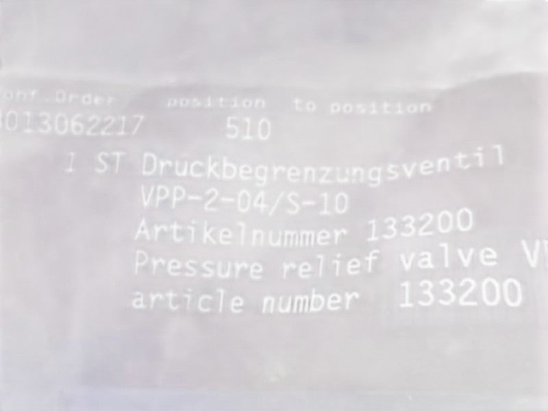 133200 PRESSURE RELEIF VALVE  NSNP