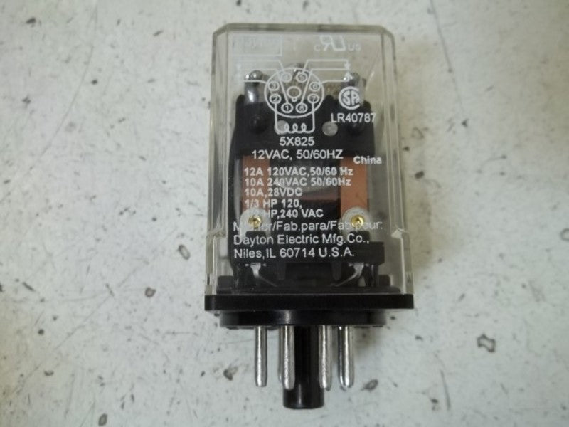 LOT OF 2 DATYON 5X825 SOLID STATE RELAY 12VAC 50/60HZ 10AMP ORIGINAL PACKAGE