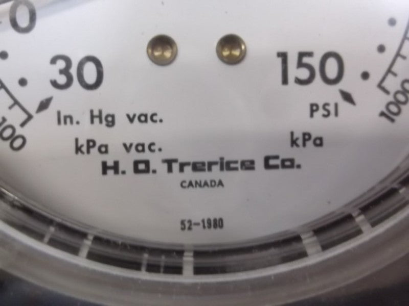 HO TRERICE 52-1980 PRESSURE GAUGE 30-0-150PSI 3-1/2" FACE  NSMP