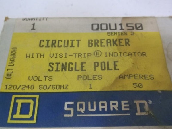 SQUARE D QOU150 CIRCUIT BREAKER 50AMP 1 POLE  NSMP