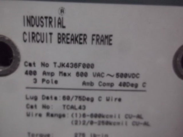 GENERAL ELECTRIC TJK436225 CIRCUIT BREAKER 400AMP 3POLE  NSNP
