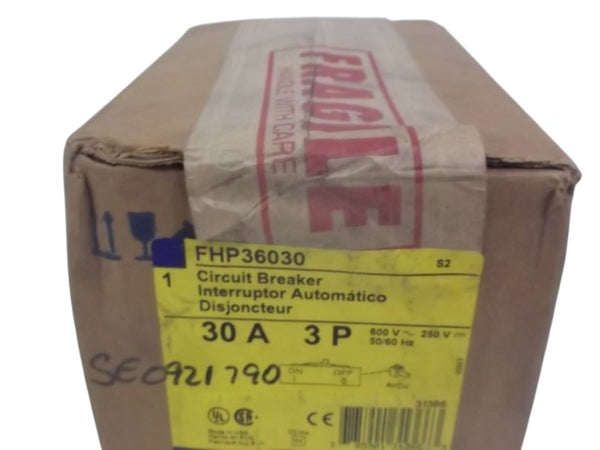 SQUARE D FHP36030 MOLDED CASE CIRCUIT BREAKER 30A 600V 3P  NSFS