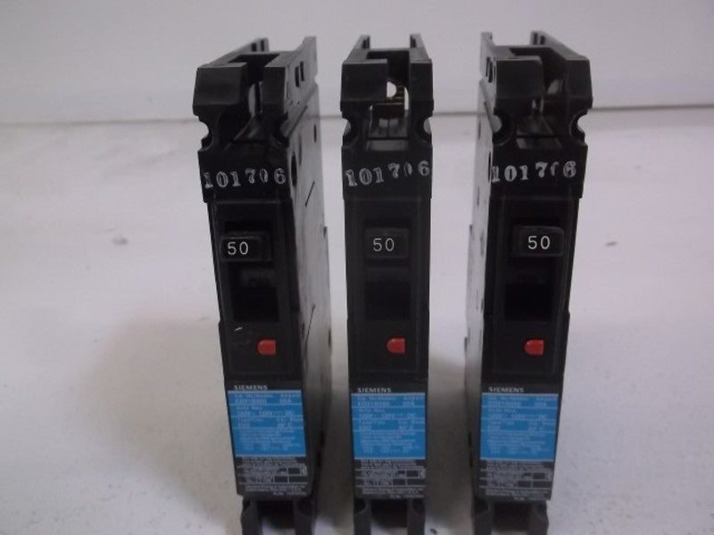 LOT OF 3 SIEMENS ED21B050 CIRCUIT BREAKER 50A 120V NSMP