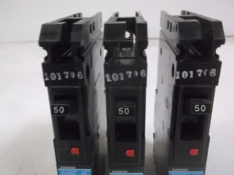 LOT OF 3 SIEMENS ED21B050 CIRCUIT BREAKER 50A 120V NSMP
