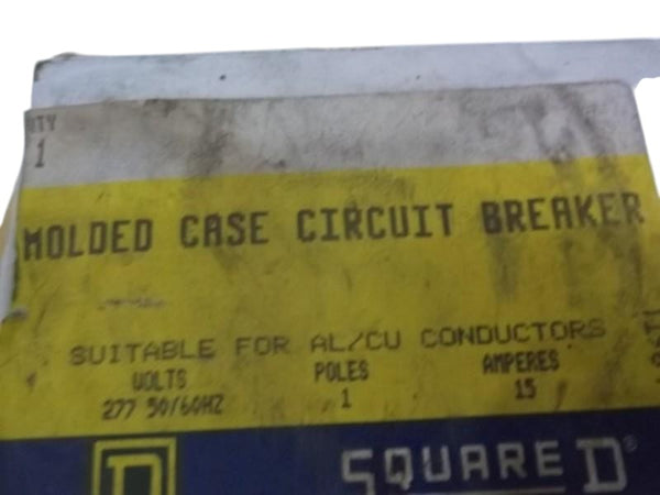 SQUARE D Y1B115 MOLDED CASE CIRCUIT BREAKER 15A 1P 277V (AS PICTURED) UNMP