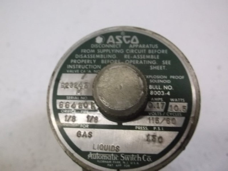 ASCO 826243M SOLENOID VALVE  UNMP