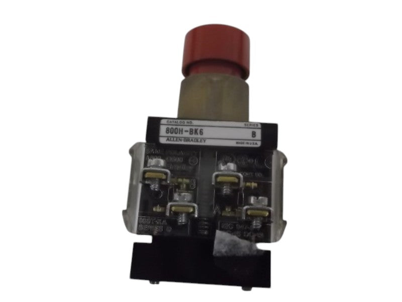ALLEN BRADLEY 800H-BK6 SER. B PUSHBUTTON EXTENDED RED HEAD  UNMP