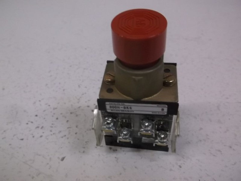 ALLEN BRADLEY 800H-BK6 SER. B PUSHBUTTON EXTENDED RED HEAD  UNMP