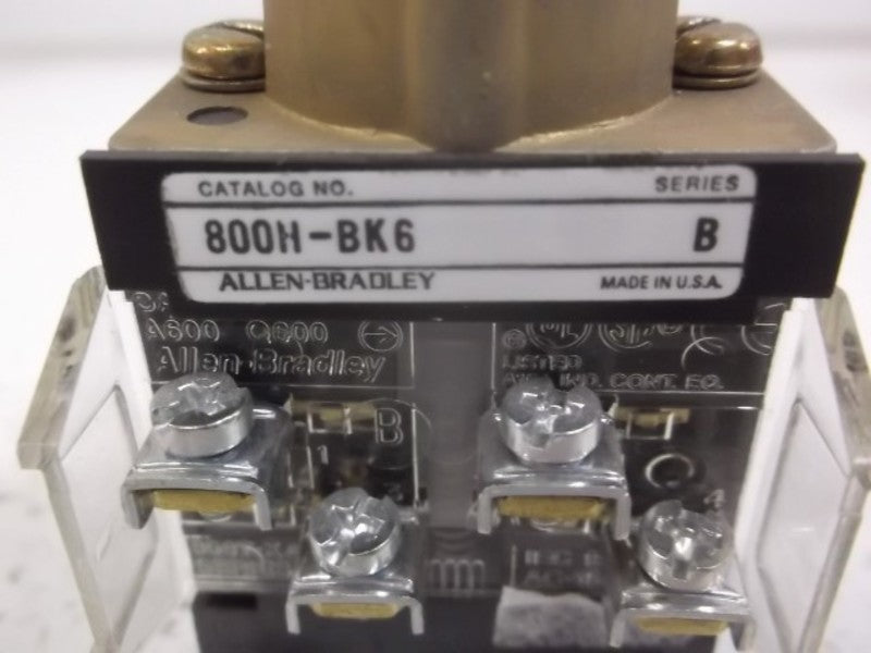 ALLEN BRADLEY 800H-BK6 SER. B PUSHBUTTON EXTENDED RED HEAD  UNMP