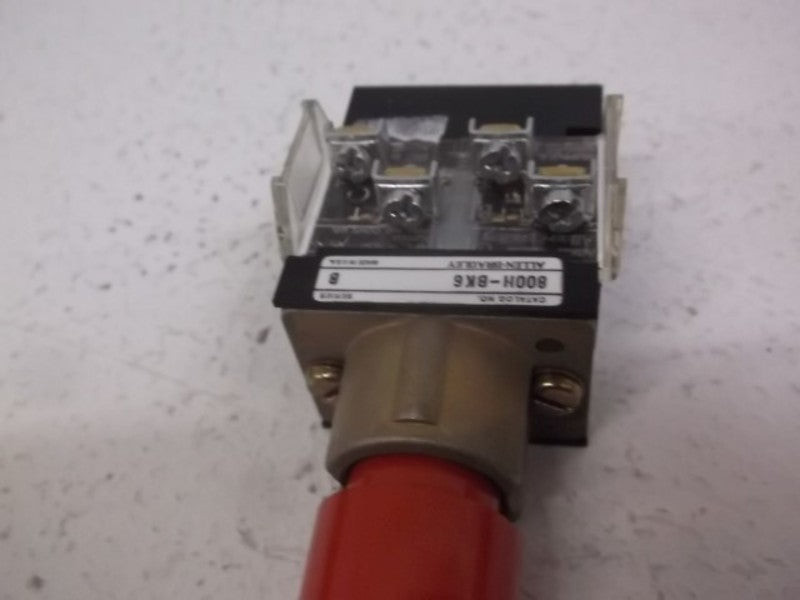 ALLEN BRADLEY 800H-BK6 SER. B PUSHBUTTON EXTENDED RED HEAD  UNMP