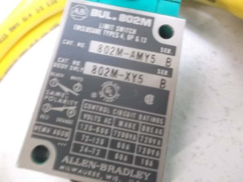 ALLEN BRADLEY 802M-AMY5 SER. B  LIMIT SWITCH PRE-WIRED  UNMP