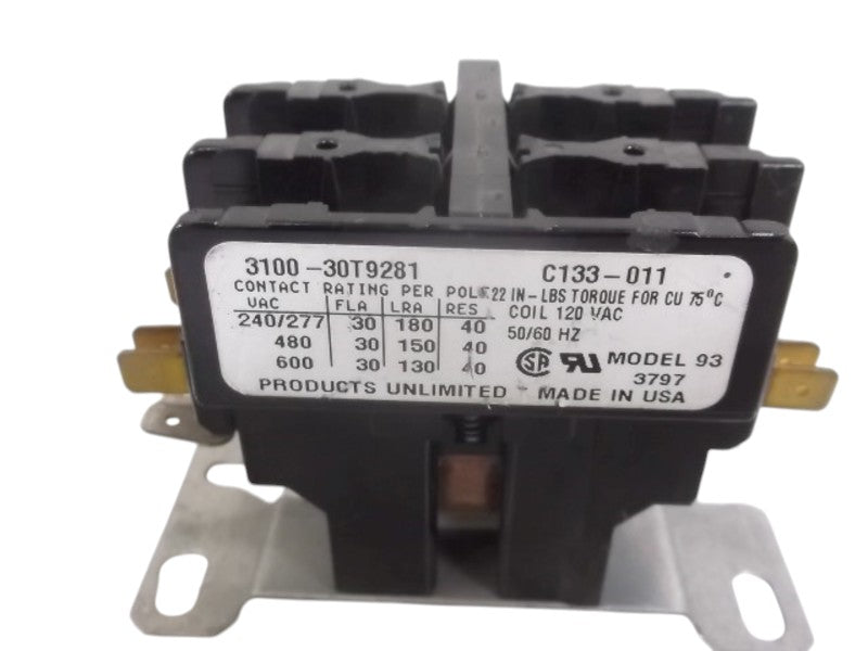 PRODUCTS UNLIMITED 3100-30T9281 CONTACTOR (AS PICTURED)  UNMP