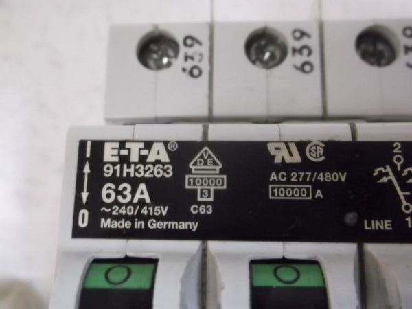 E-T-A 91H3263 CIRCUIT BREAKER 63A  NSNP
