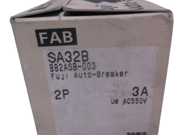 FUJI ELECTRIC BB2ASB-003 CIRCUIT BREAKER 3AMP 2 POLE  NSMP