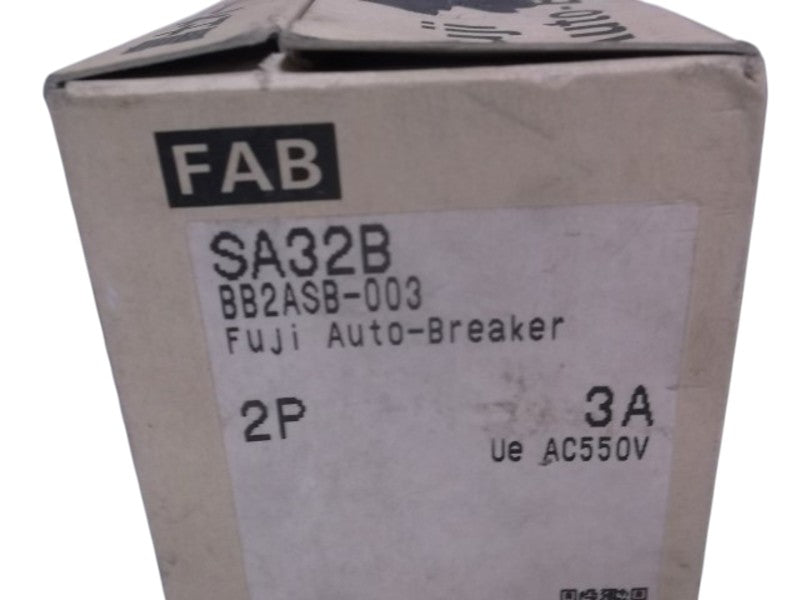 FUJI ELECTRIC BB2ASB-003 CIRCUIT BREAKER 3AMP 2 POLE  NSMP